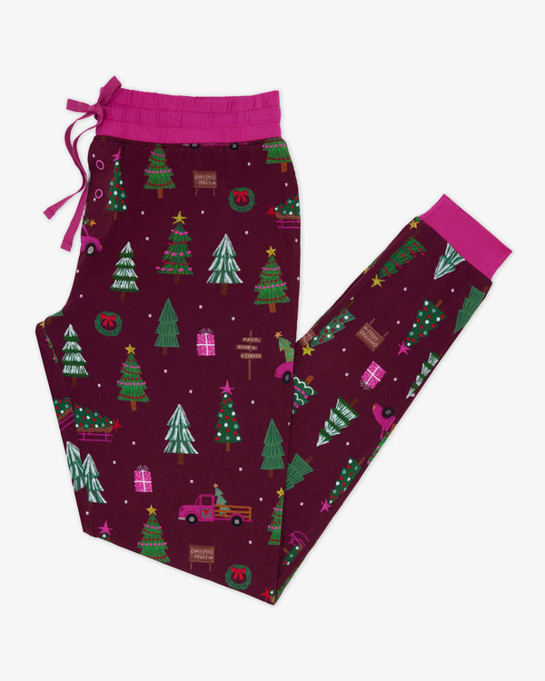 Flat lay of the Cranberry Tree Traffic Women's Pajama Pants