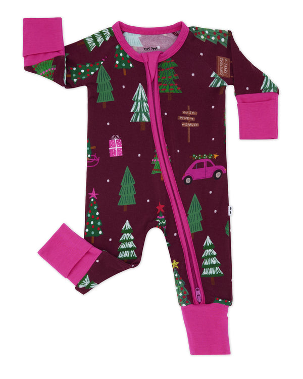 Flat lay of the Cranberry Tree Traffic Zippy