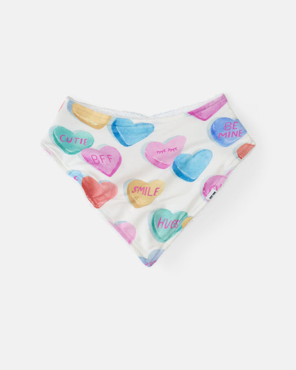 Flat lay of the Candy Cuties Bandana Bib