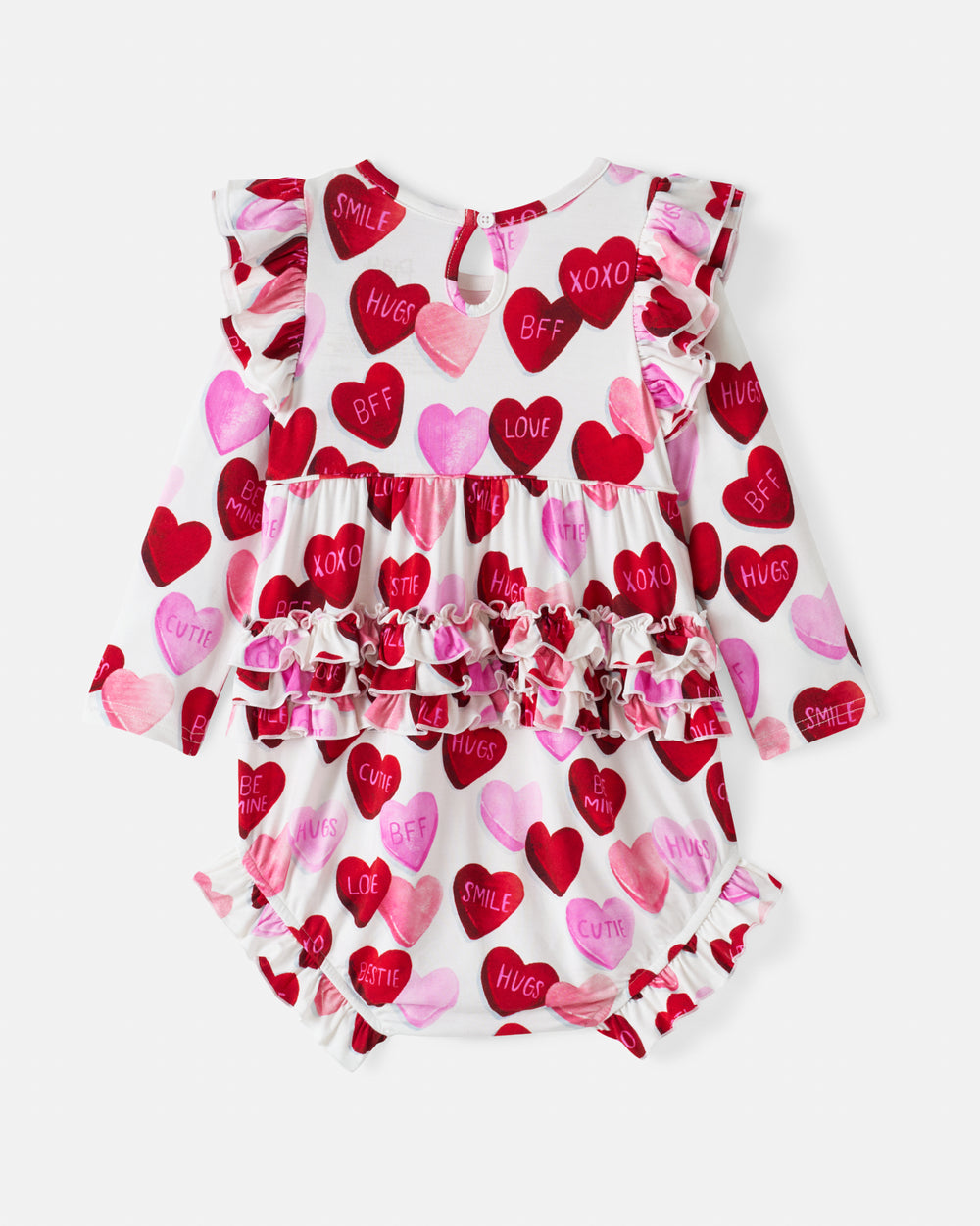 Flat lay of the back of the Candy Cuties Bubble Romper