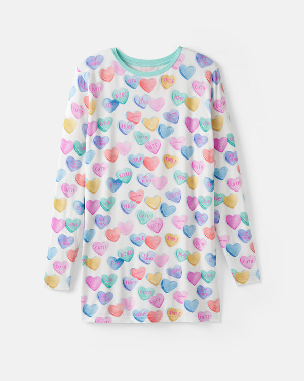 Flat lay of the Candy Cuties Men's Long Sleeve Pajama Top