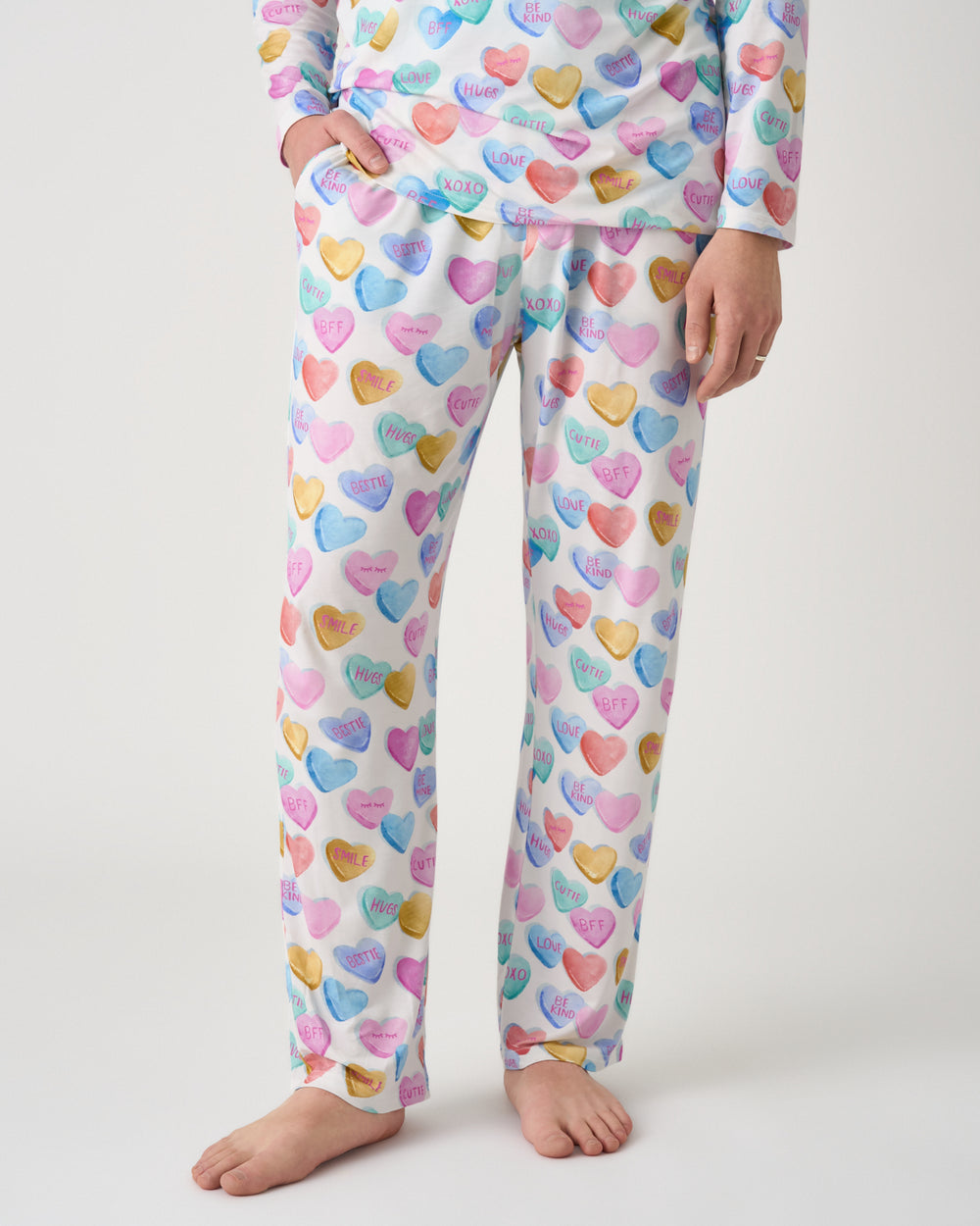 Man wearing the Candy Cuties Men's Pajama Pants