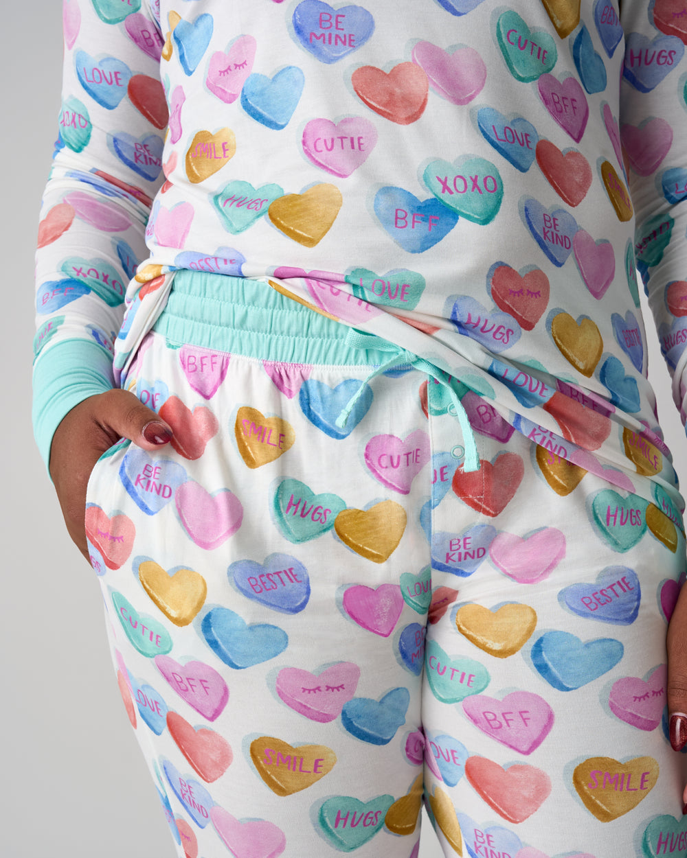 Close up of the pocket detail on the Candy Cuties Women's Pajama Pants