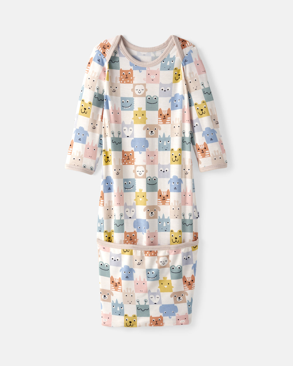 Flat lay of the Check Mates Infant Gown