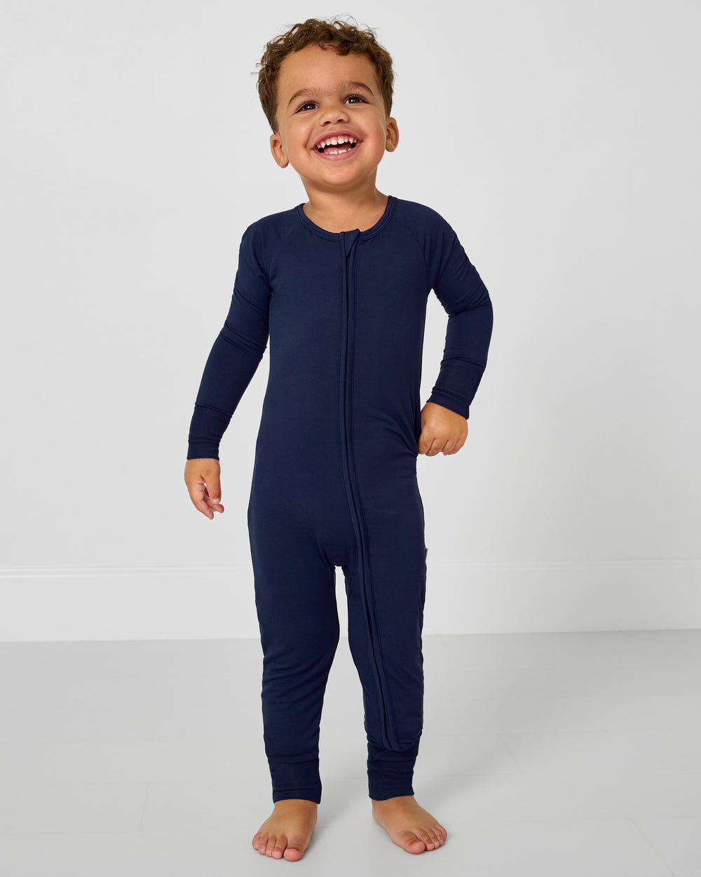 Alternate of boy wearing the Classic Navy Zippy