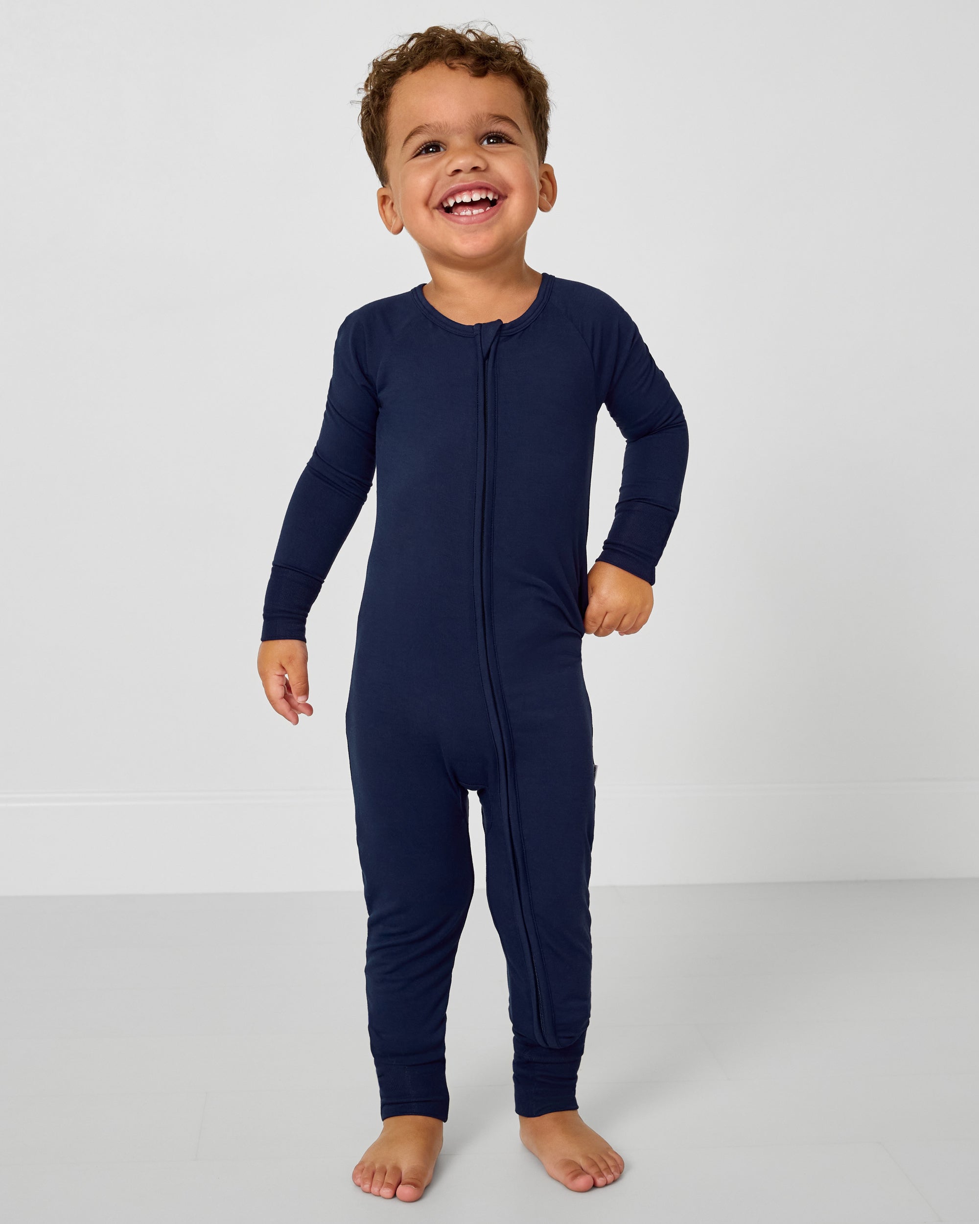 Alternate of boy wearing the Classic Navy Zippy