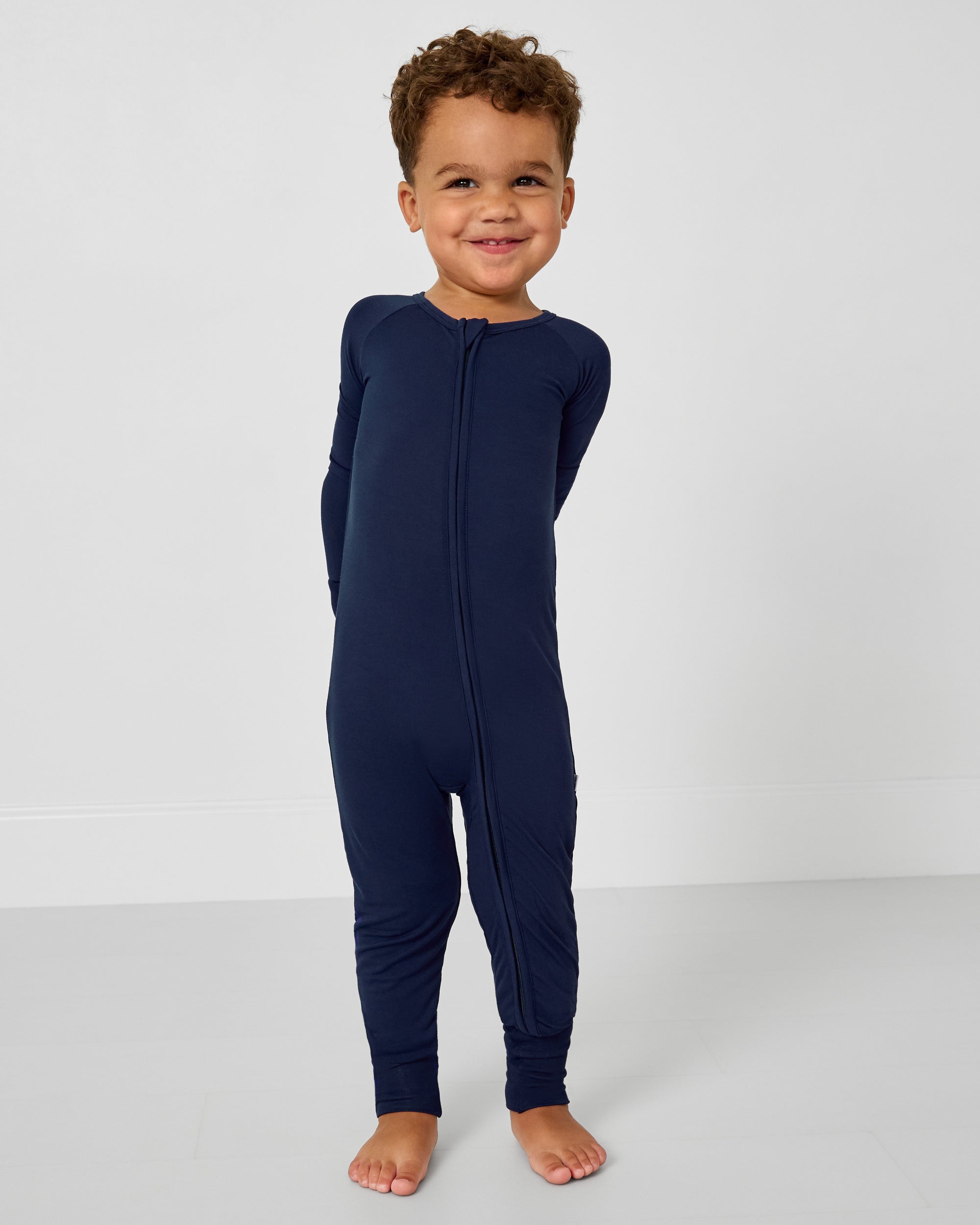 Boy wearing the Classic Navy Zippy