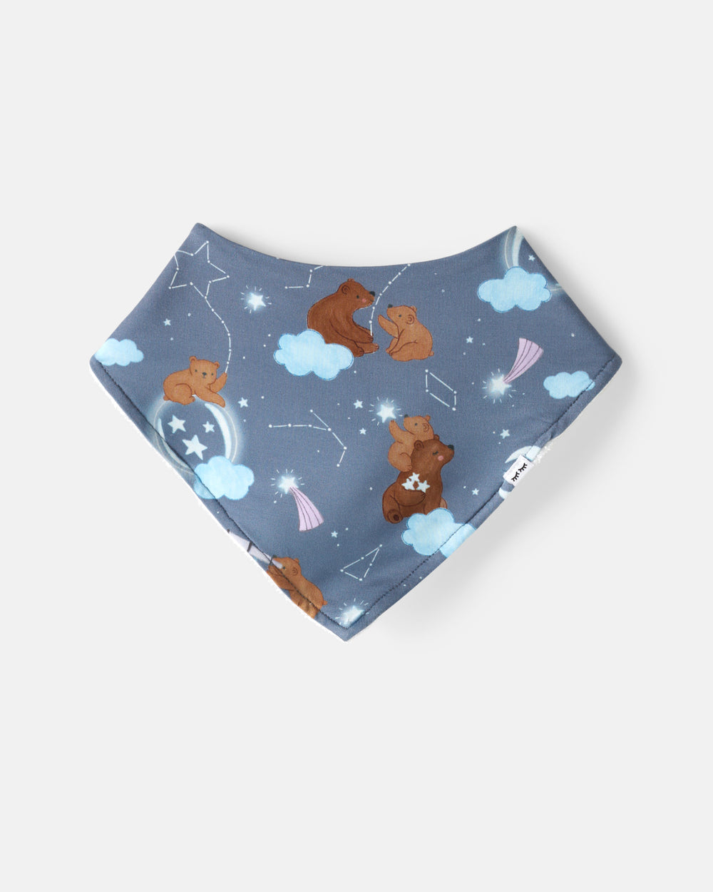 Flat lay of the Constellation Cubs Bandana Bib
