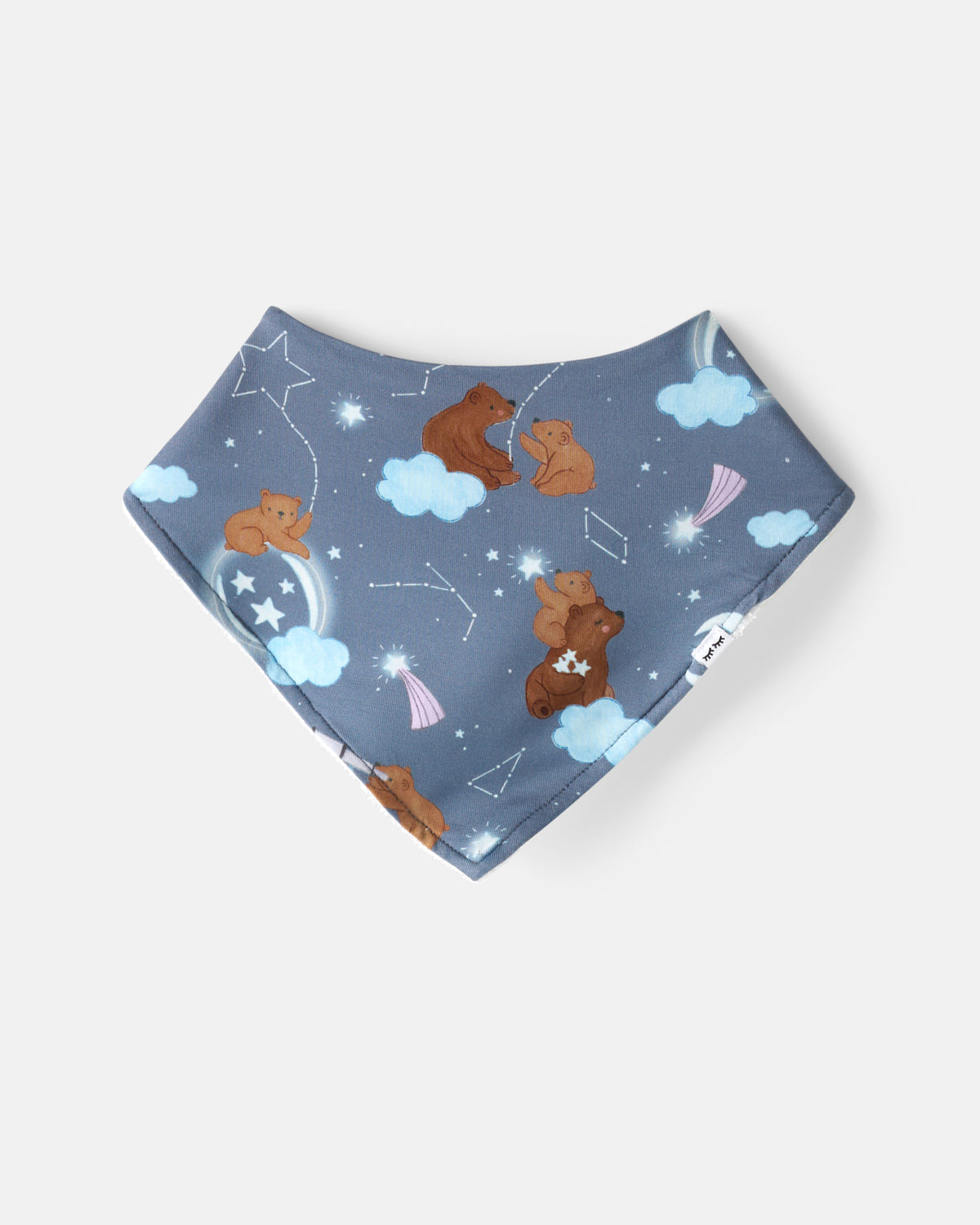 Flat lay of the Constellation Cubs Bandana Bib