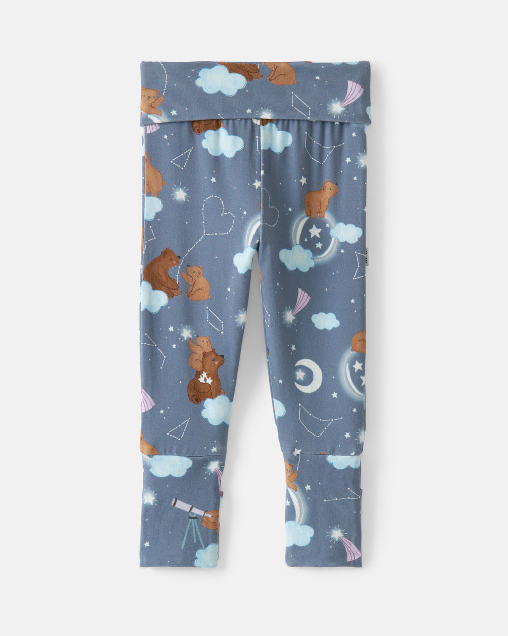 Flat lay of the Constellation Cubs Fold Over Legging