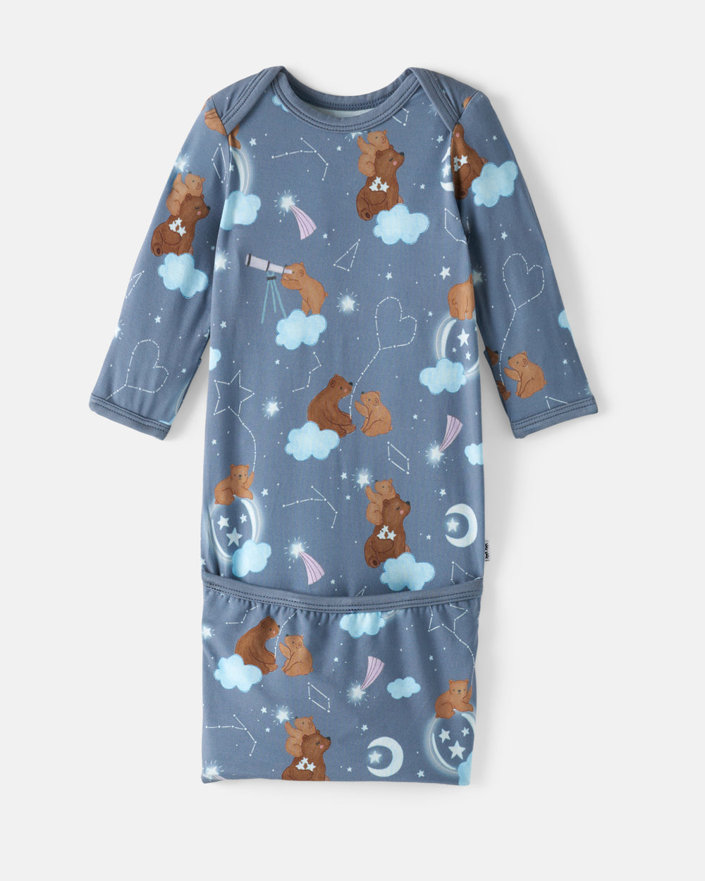 Flat lay of the Constellation Cubs Infant Gown