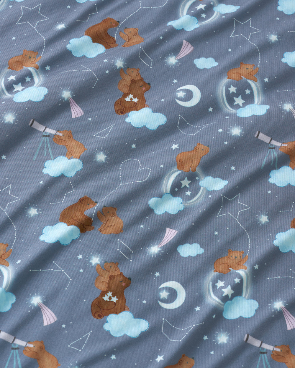Close up of the Constellation Cubs fabric