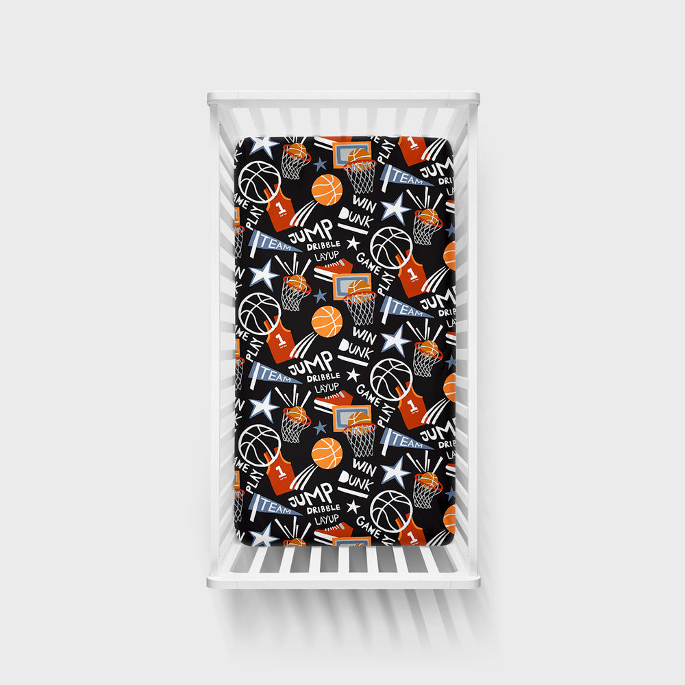 Ariel view of the Black Slam Dunk crib sheet