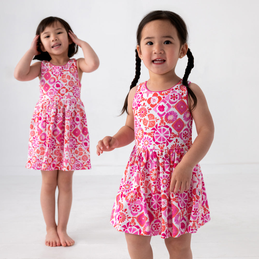 Coastal Gems Cross Back Skater Dress with Bloomer