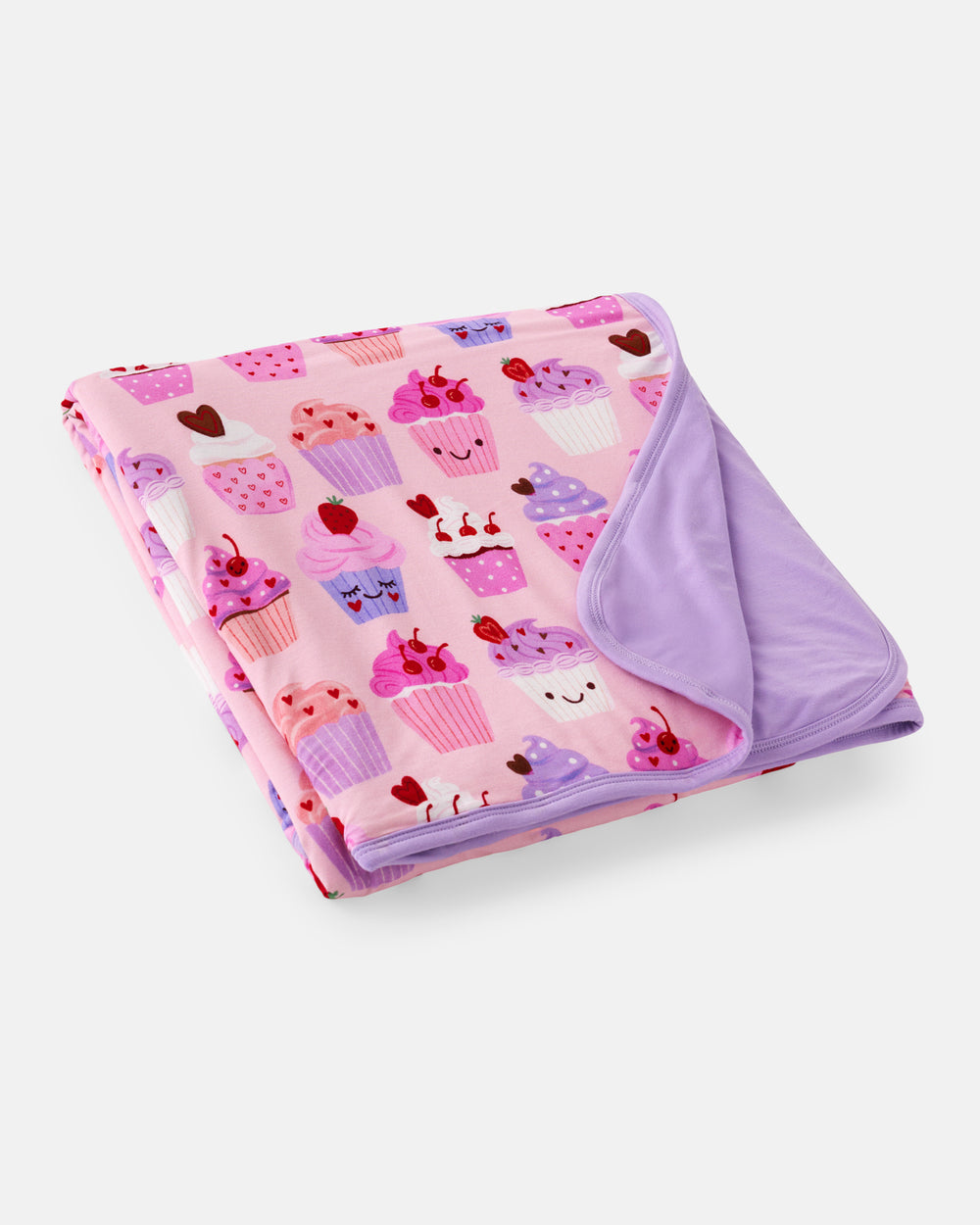Flat lay of the Cupcake Kisses Large Cloud Blanket®