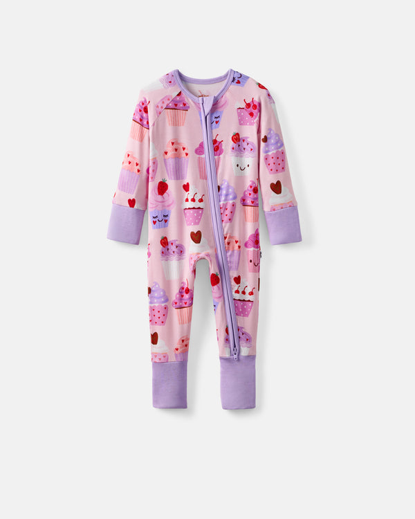 Flat lay of the Cupcake Kisses Zippy