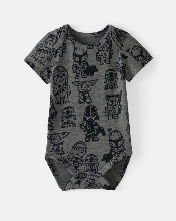 Flat lay of the Star Wars Far, Far, Away Friends Short Sleeve Bodysuit