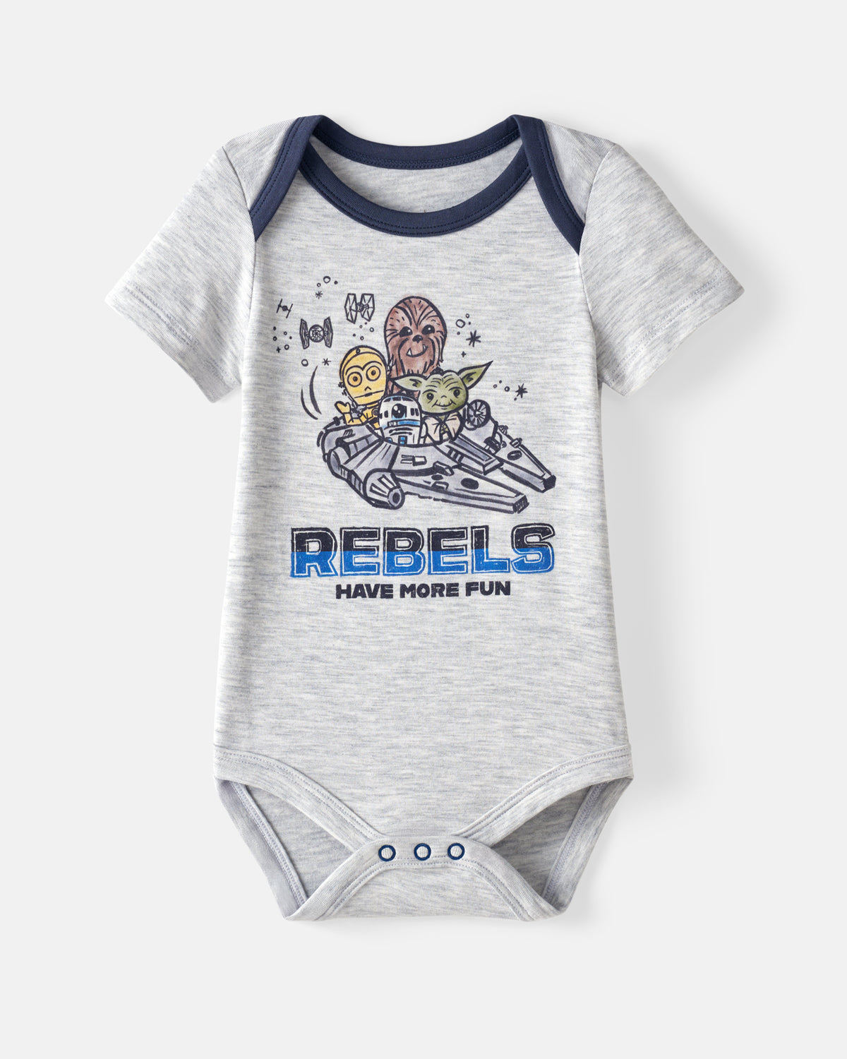 Flat lay of the Star Wars Little Rebels Short Sleeve Bodysuit