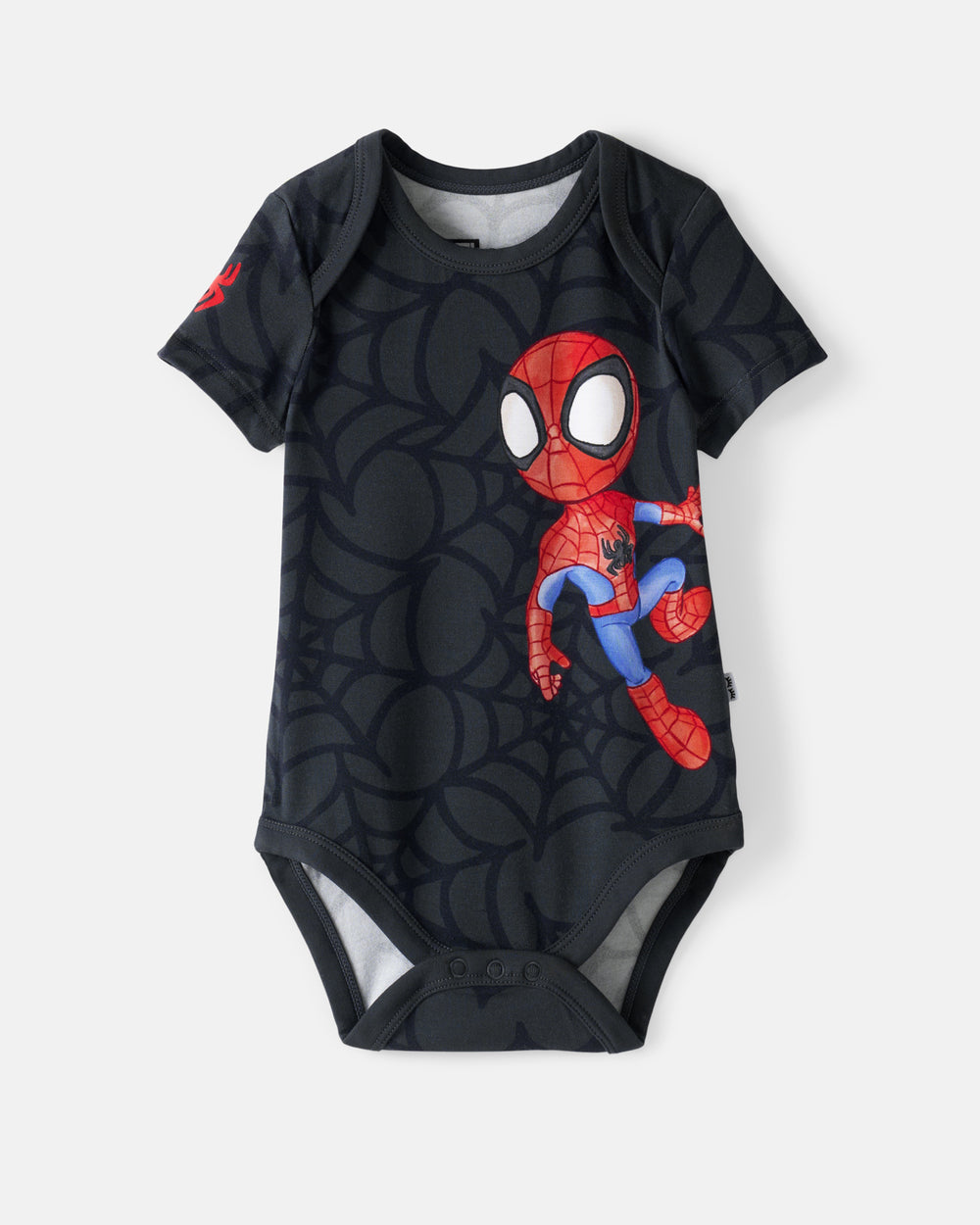 Flat lay of the Spidey & Friends Spidey Short Sleeve Bodysuit