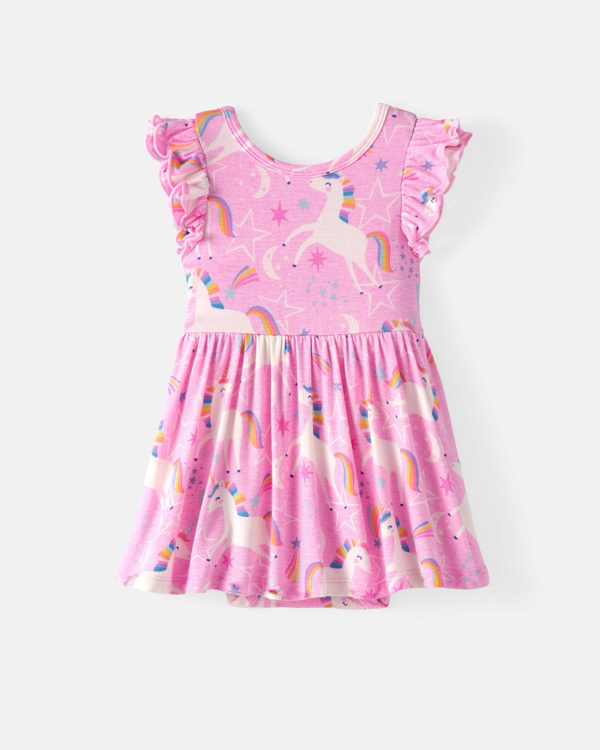 Flat lay of the Unicorn Dance Flutter Twirl Dress with Bodysuit