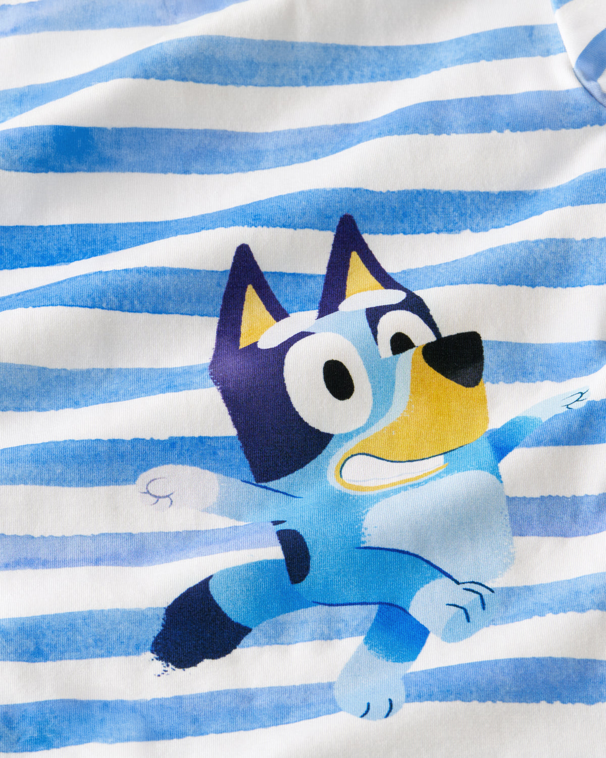 Close up of the Bluey illustration on the Bluey Relaxed Tee