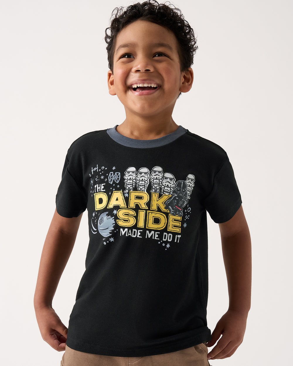 Boy wearing the Star Wars Dark Side Relaxed Tee