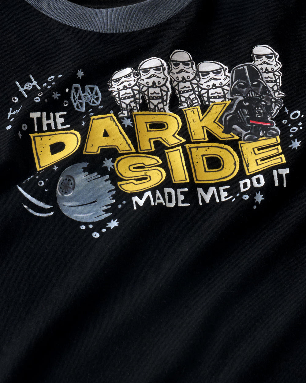 Close up of the graphic on the Star Wars Dark Side Relaxed Tee