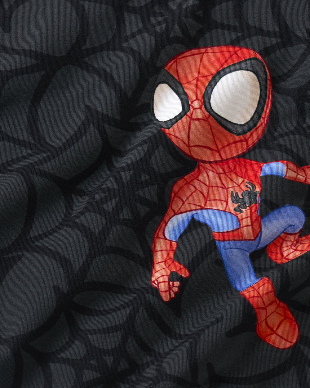 Close up of the graphic detail on the Spidey & Friends Relaxed Tee