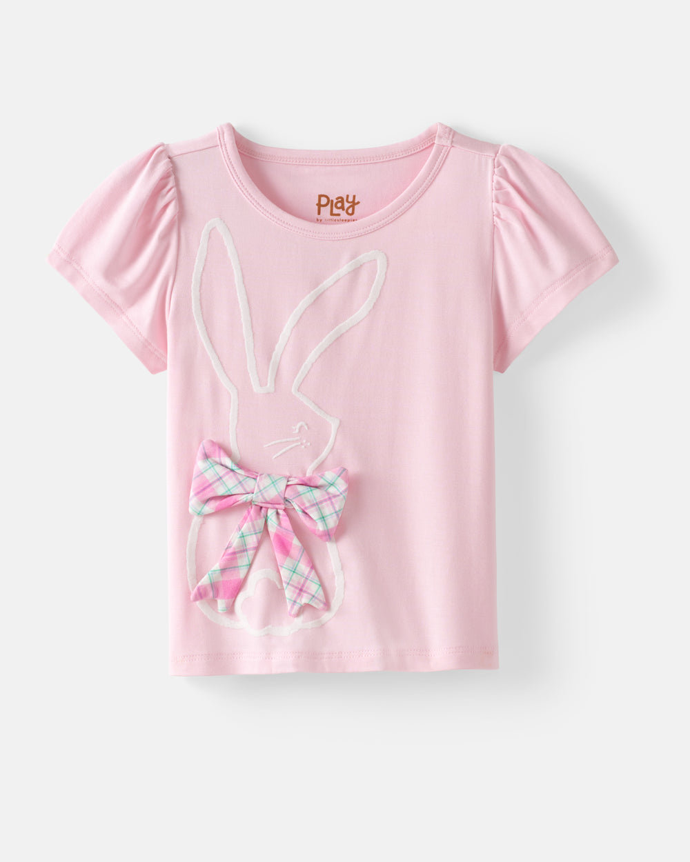 Flat lay of the Flocked Bunny Puff Sleeve Tee