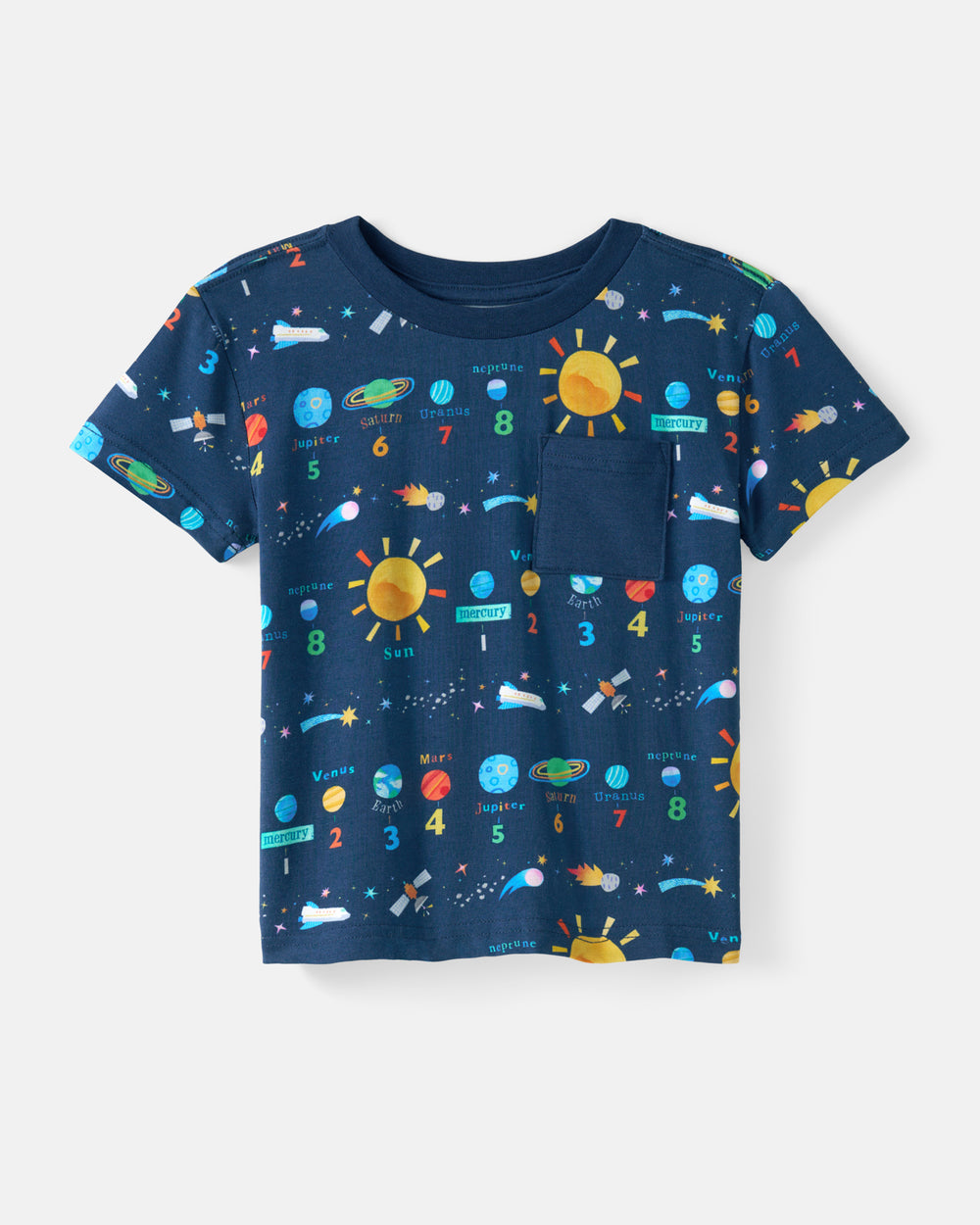 Flat lay of the Solar Explorers Relaxed Pocket Tee