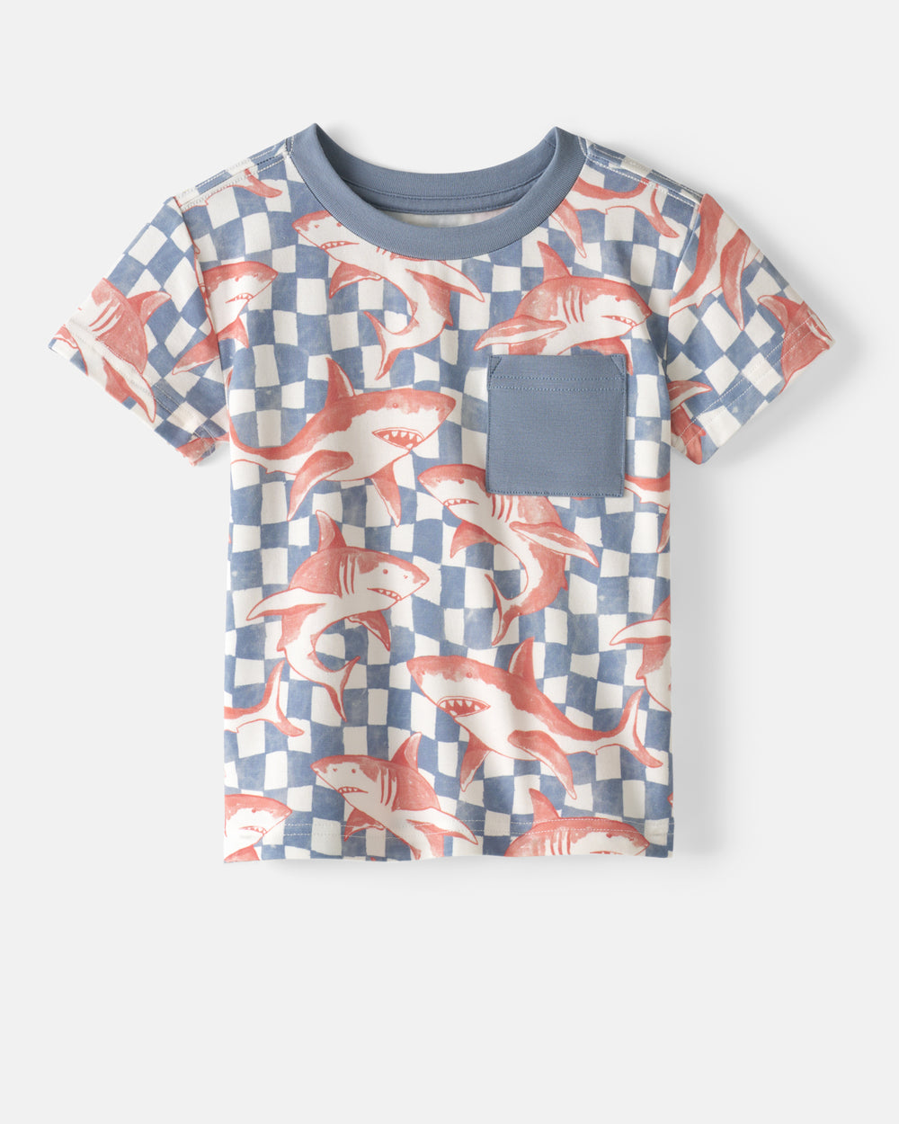 Flat lay of the Shark Fin Checks Relaxed Pocket Tee