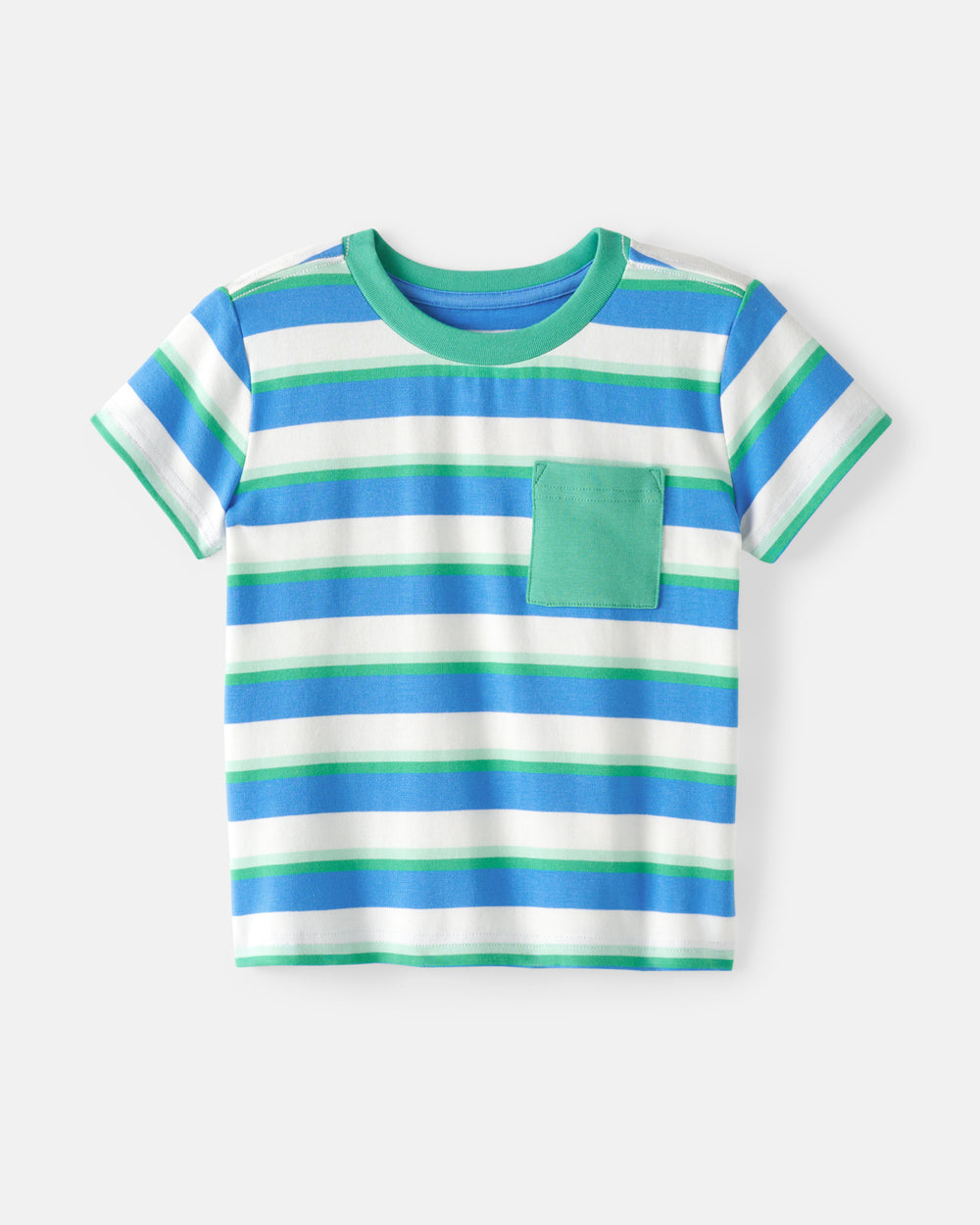 Flat lay of the Blue Bolt Stripes Relaxed Pocket Tee