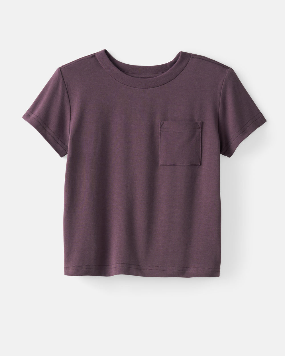 Flat lay of the Vintage Plum Relaxed Pocket Tee