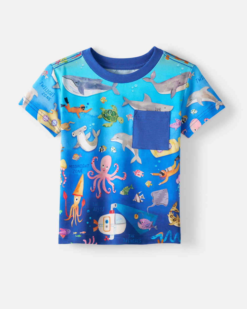 Flat lay of the Underwater Discovery Relaxed Pocket Tee
