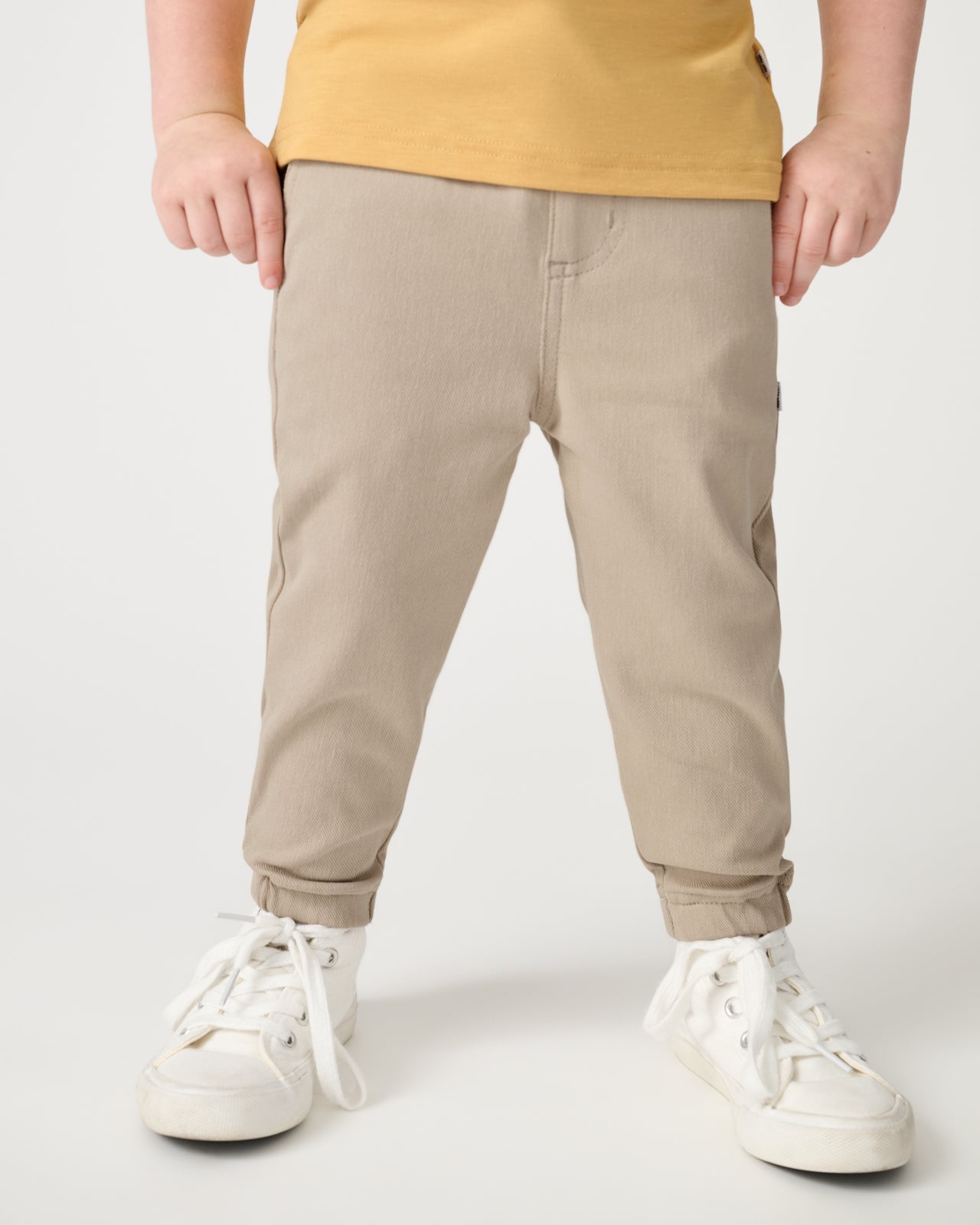 Boy wearing the Sand Drift Denim Jogger