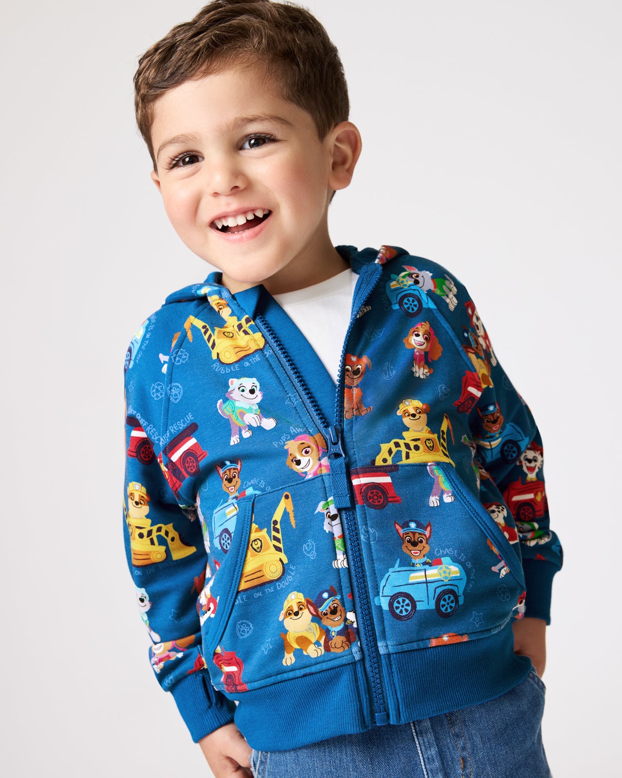 Boy wearing the PAW Patrol Adventure Bay Heroes Zip Hoodie