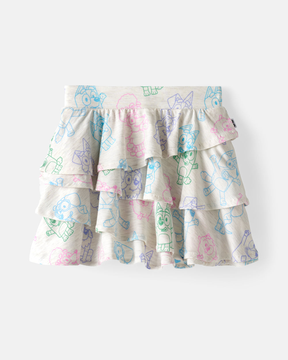 Flat lay of the Bluey Playtime Crew Ruffle Skort