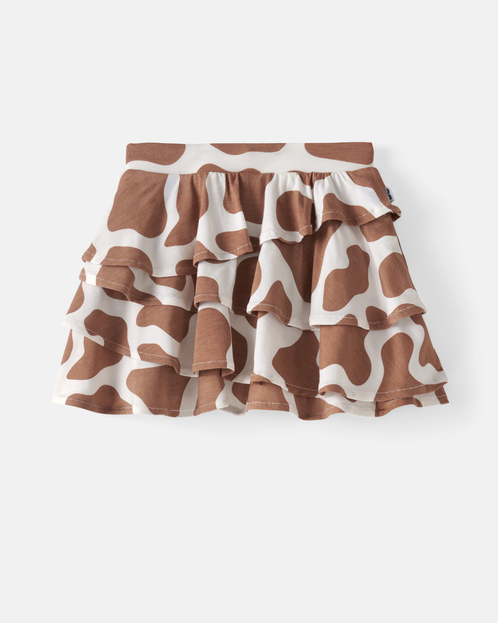 Flat lay of the Milk Chocolate Moo Crew Ruffle Skort