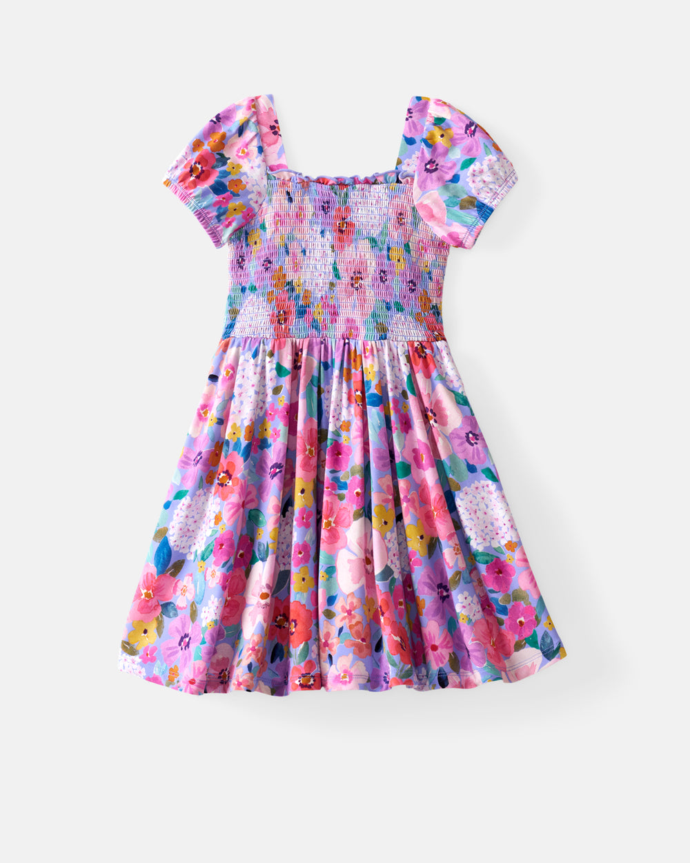 smocked dress with sleeves Sweet Sprigs Puff Sleeve Smocked Dress 5