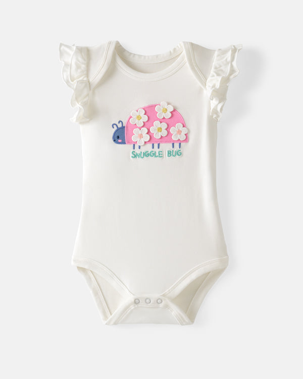 Flat lay of the Snuggle Bug Flutter Bodysuit