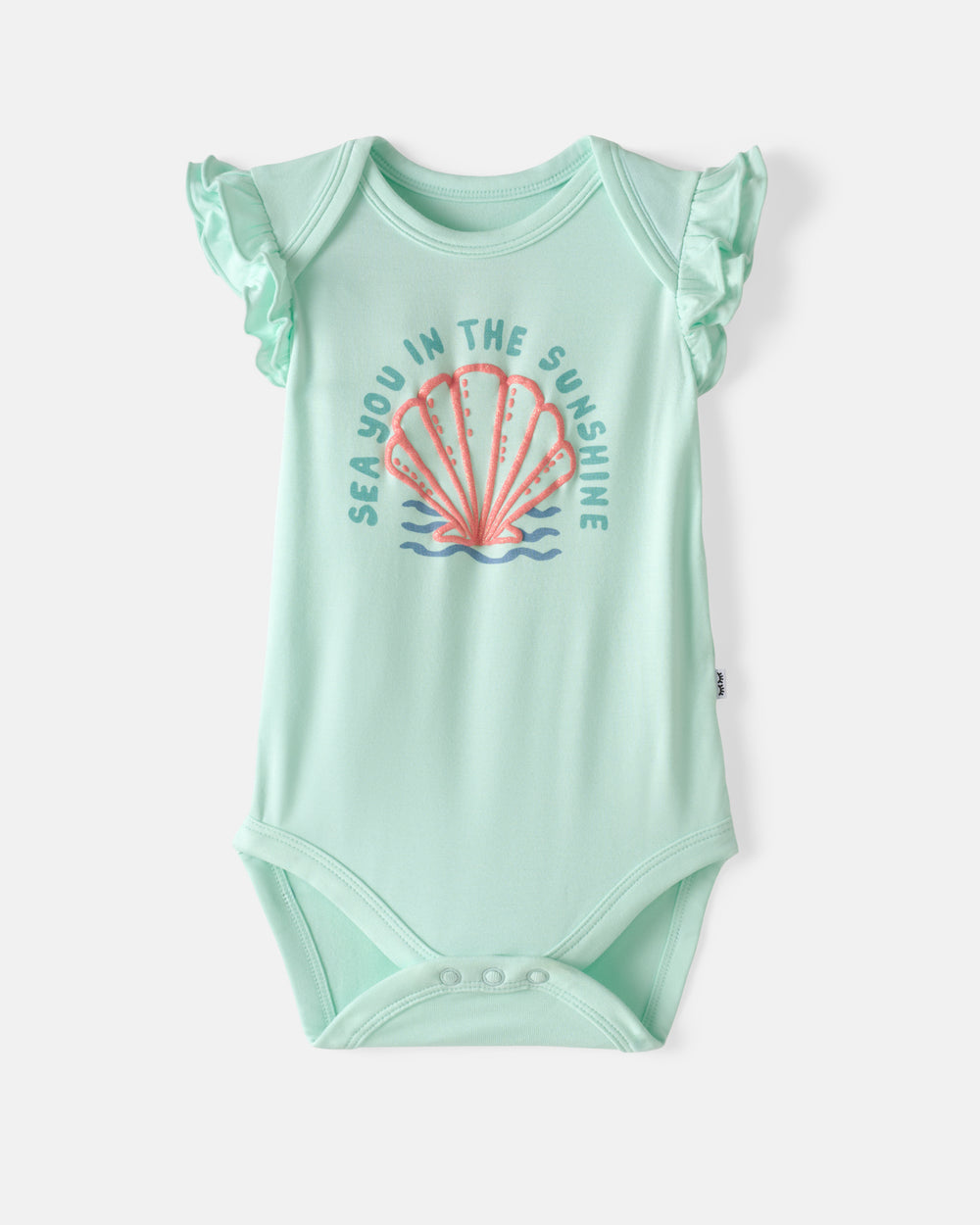 Flat lay of the Sparkling Seas Flutter Bodysuit