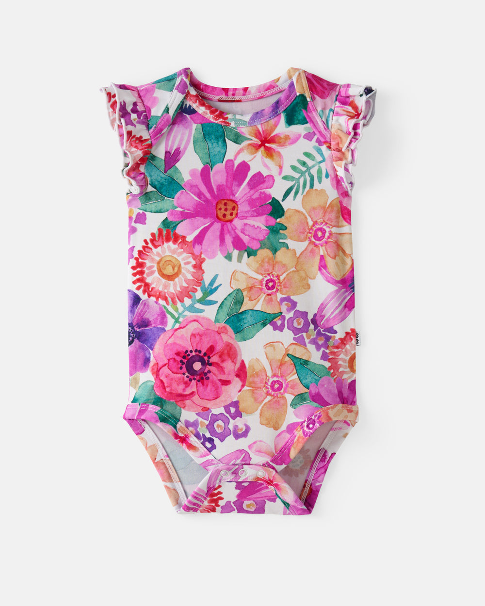 Flat lay of the Hibiscus Blooms Flutter Bodysuit