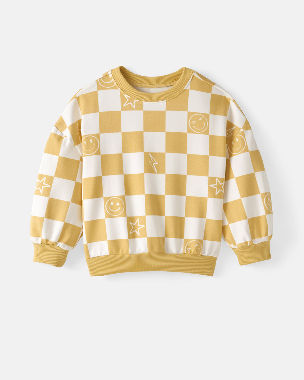 Flat lay of the Cheery Checks Drop Shoulder Sweatshirt