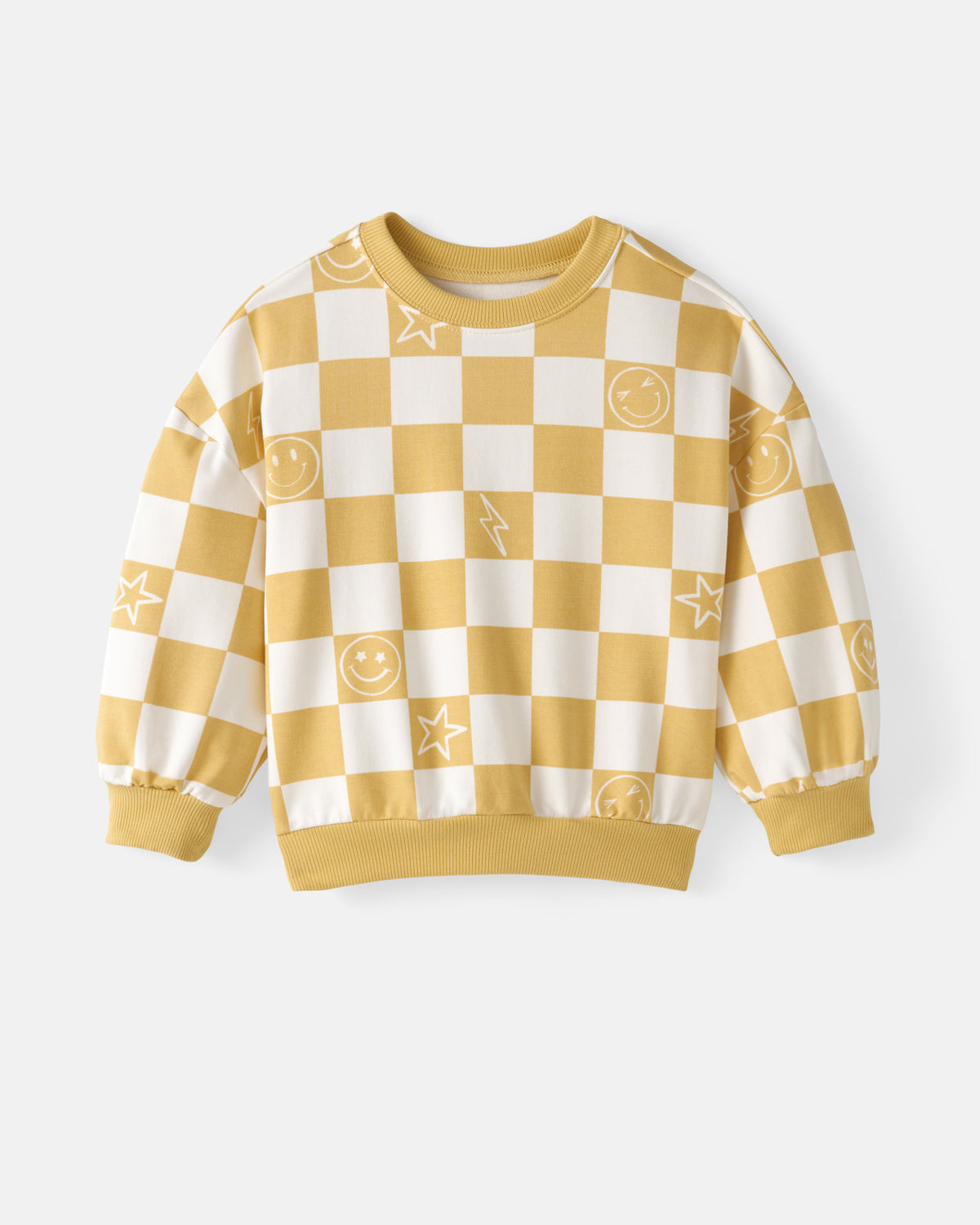 Flat lay of the Cheery Checks Drop Shoulder Sweatshirt