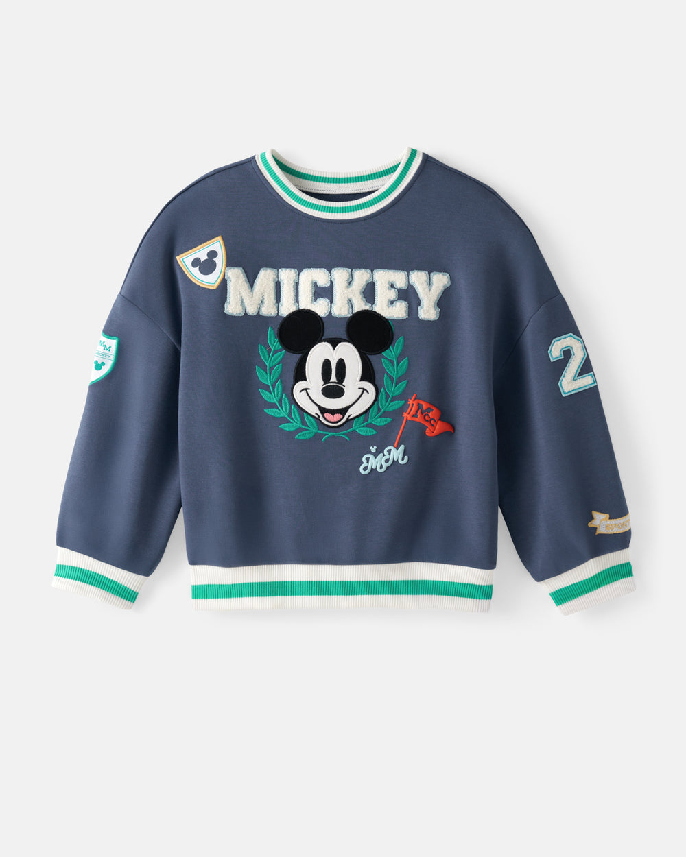 Flat lay of the Disney Mickey Mouse Sports Club Drop Shoulder Crewneck