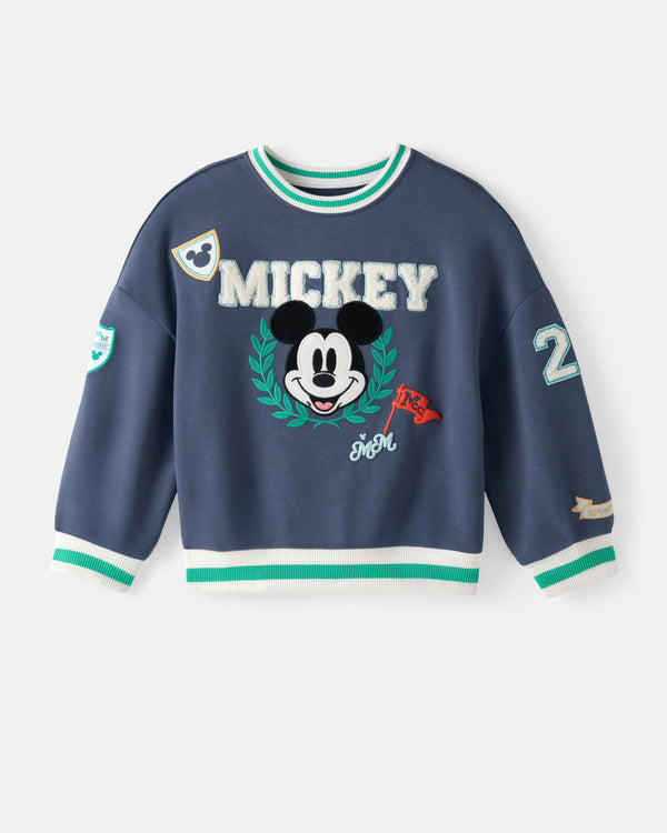 Flat lay of the Disney Mickey Mouse Sports Club Drop Shoulder Crewneck