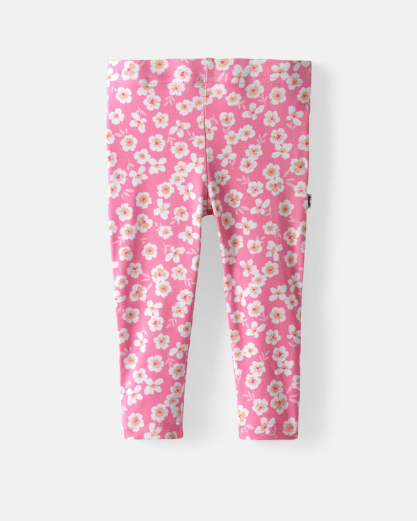 Flat lay of the front of the Sweet Pink Petals Ruffle Legging