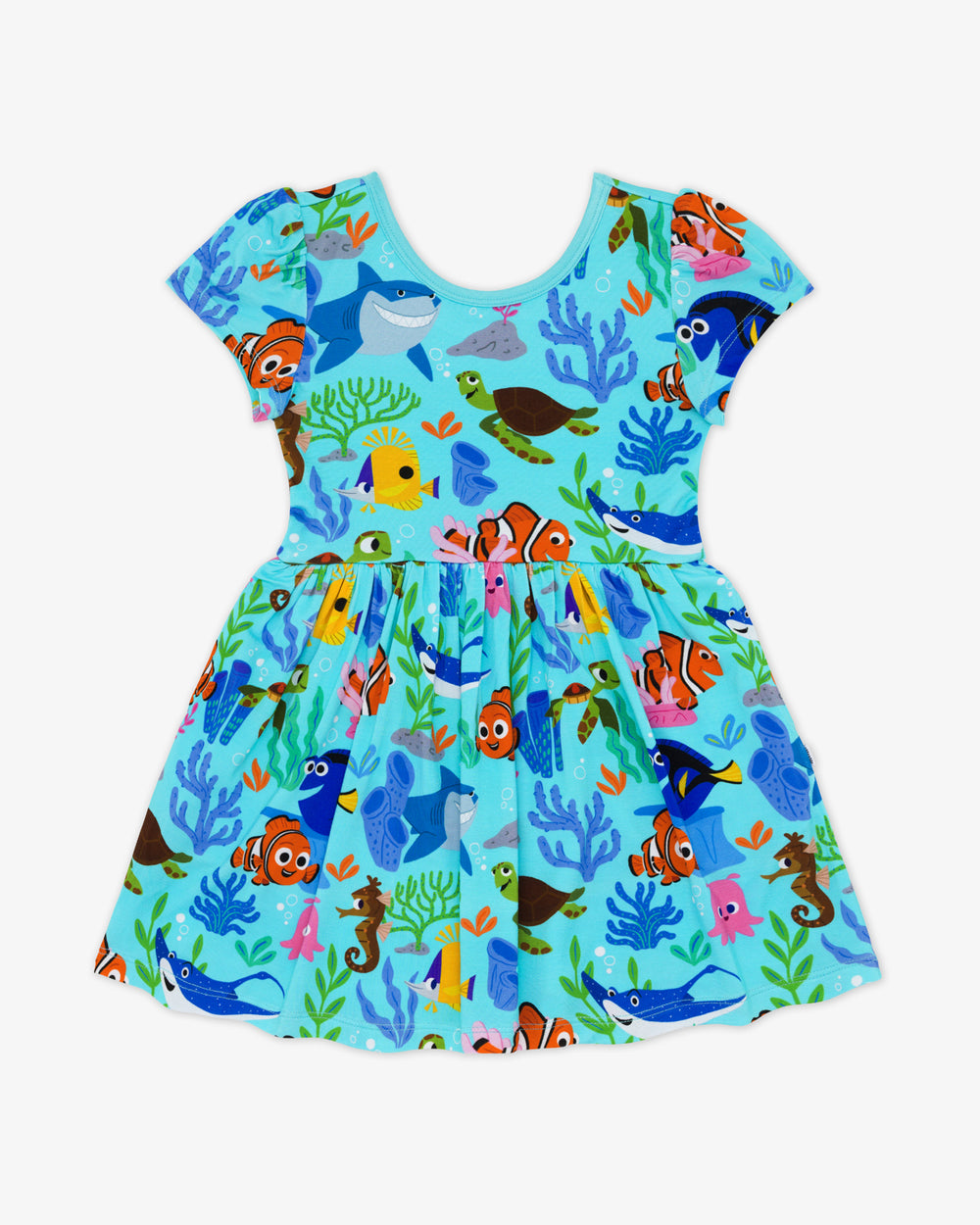 Flat lay of the Disney Nemo's Reef Skater Dress