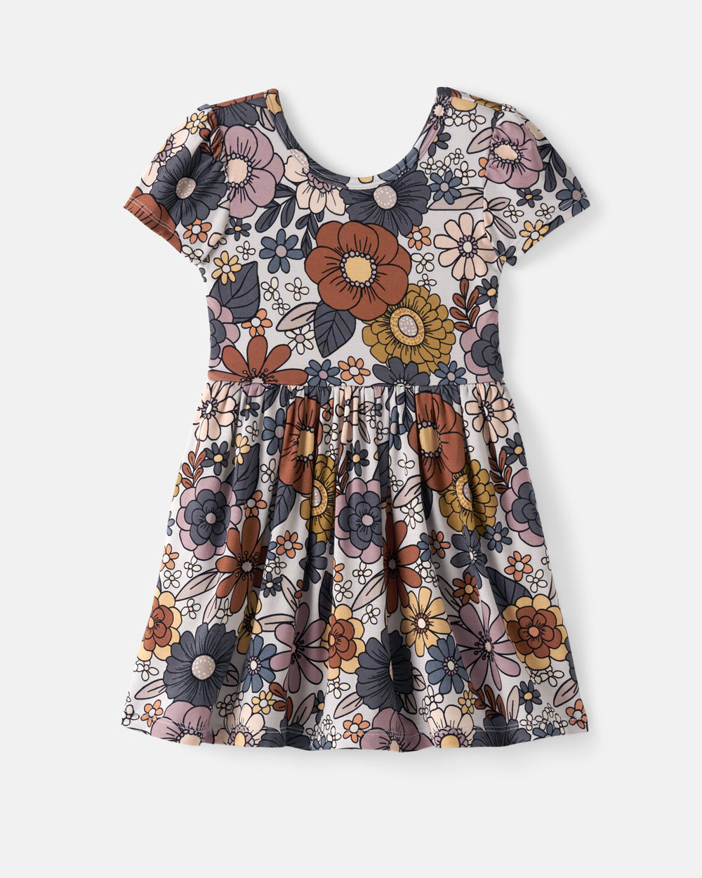 Flat lay of the Wildwood Floral Skater Dress