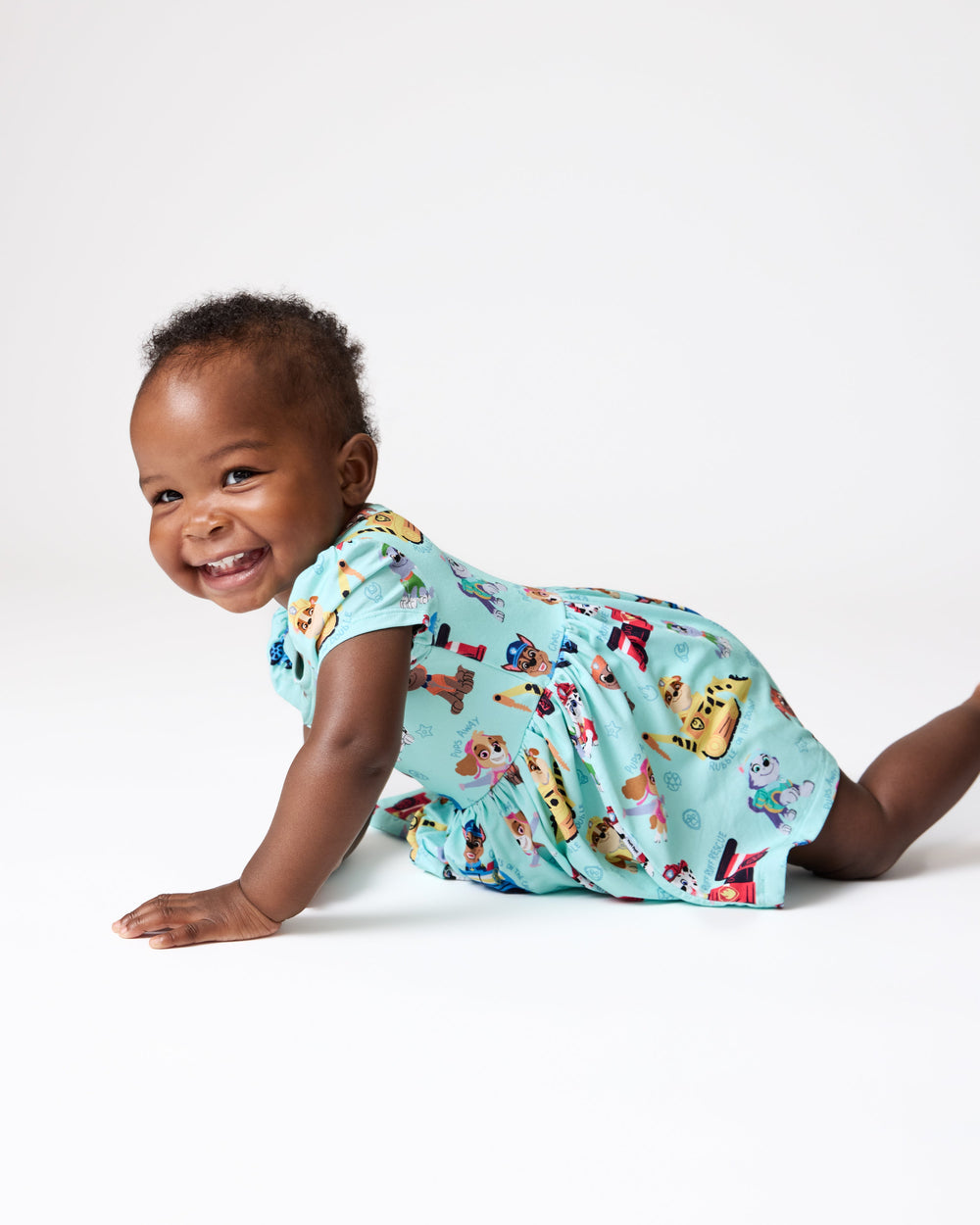 Alternate of crawling baby in the PAW Patrol Adventure Bay Heroes Skater Dress with Bodysuit